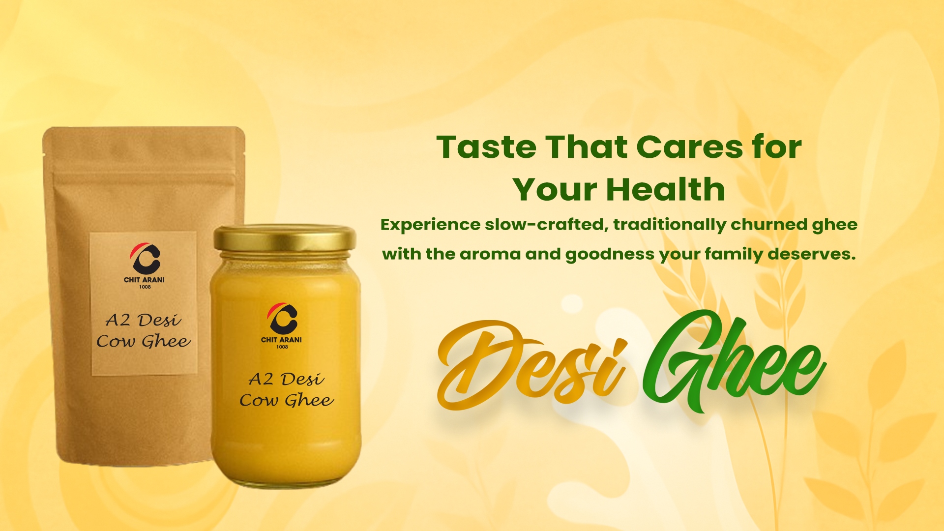Golden ghee jars — banner